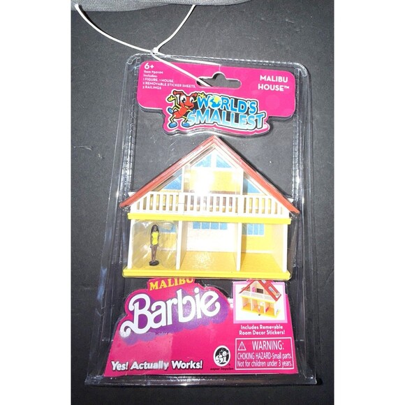 WORLD'S SMALLEST MALIBU BARBIE DREAM HOUSE WITH ROOM DECOR STICKERS - NEW - Picture 6 of 14
